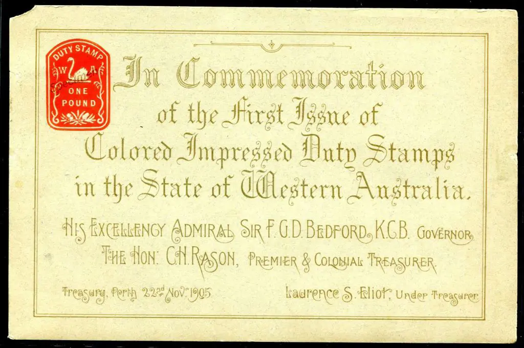 1905 1/- red ovptd "Specimen" on "Commemoration of ... Image 1++