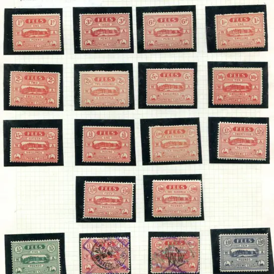 1907-1922 Supreme Court Fees. Group of 16 MUH with ...
