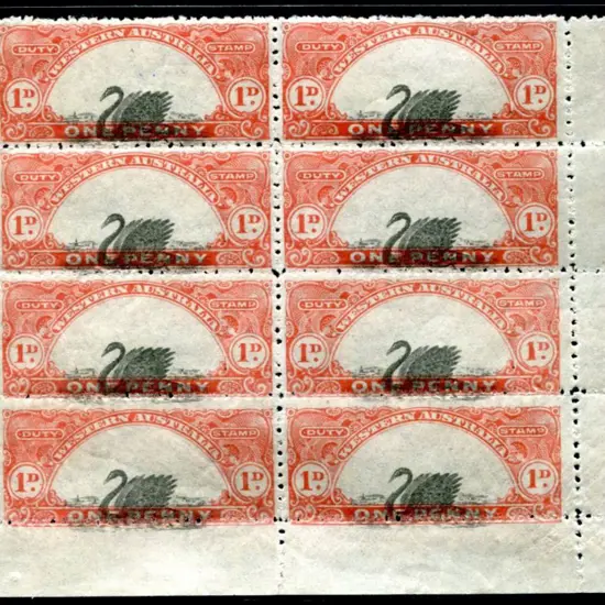 1917/18 1d carmine & black emergency printing on ...