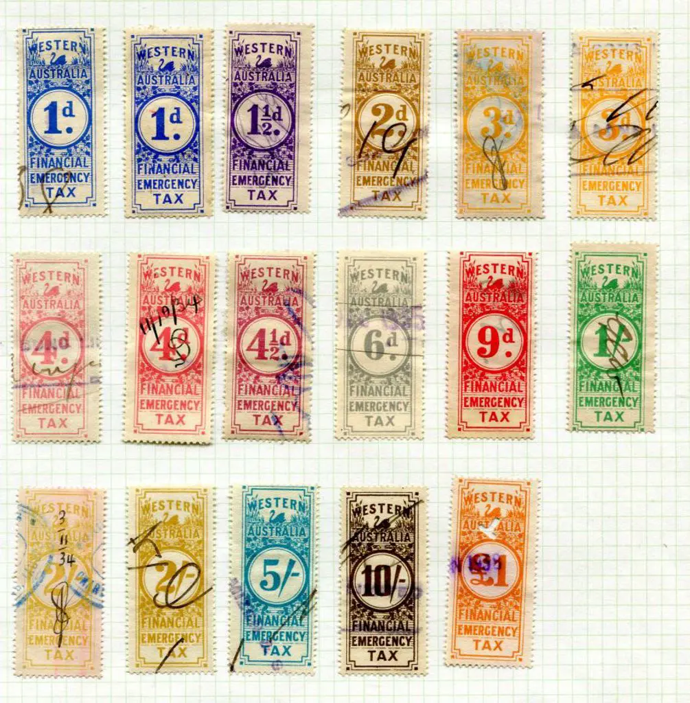1931 Financial Emergency Tax 1d to £1 used range. ... Image 1++