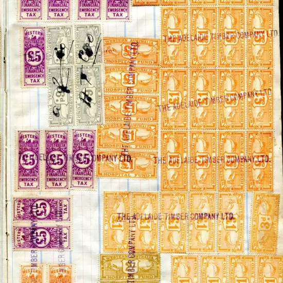 Part 1: 4 pages incl Emergency Tax 10/-, £1 x 3 & ...
