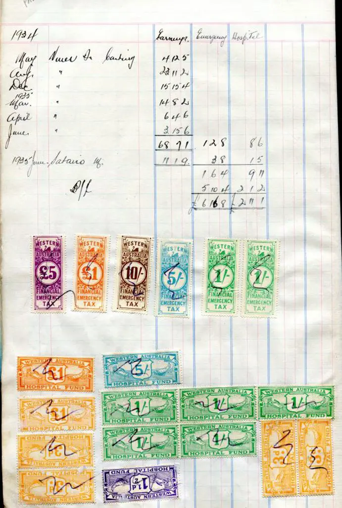 Part 2: 4 pages with stamps for Emergency Tax with ... Image 1++