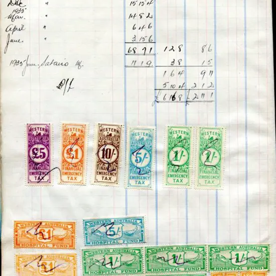Part 2: 4 pages with stamps for Emergency Tax with ...