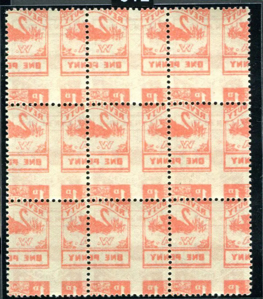 1952 1d vermilion single frame with off-sets on ... Image 1++