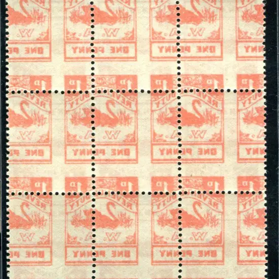 1952 1d vermilion single frame with off-sets on ...