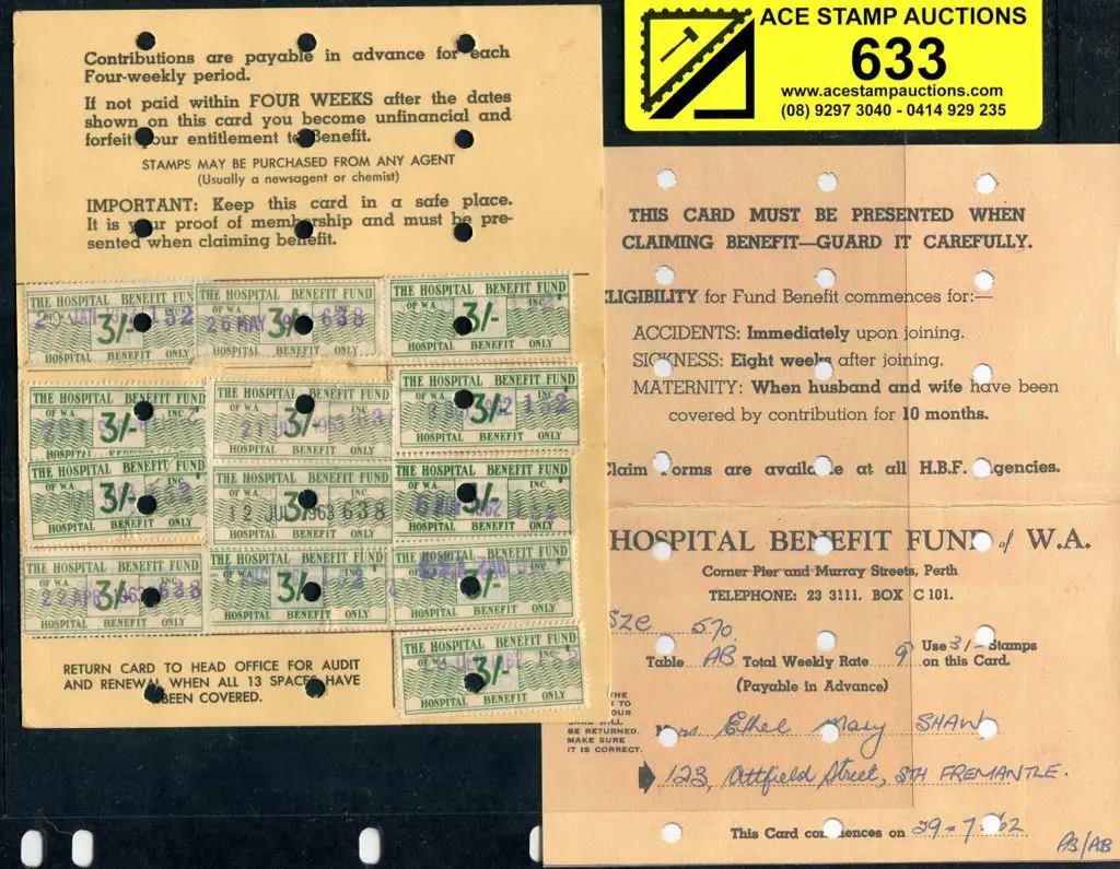 1962 Hospital Benefit Fund of WA contribution & ... Image 1++