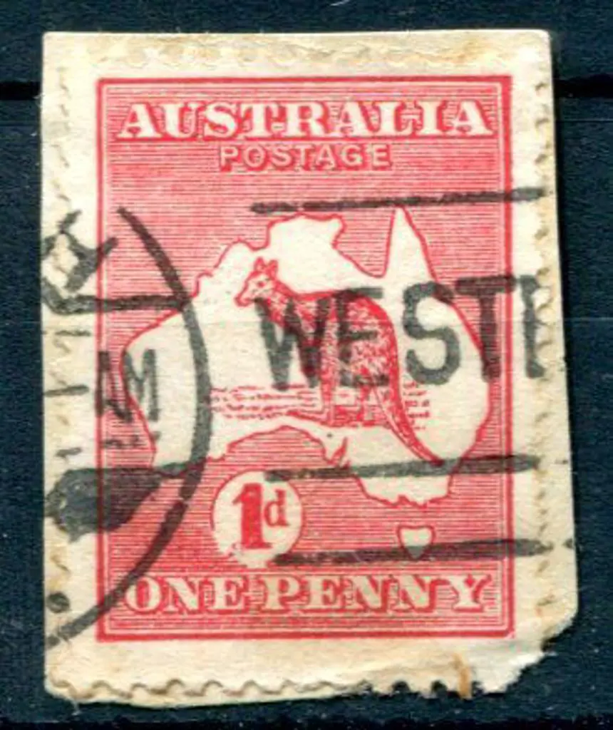 1913 1st Watermark 1d red with "break lower left ... Image 1++