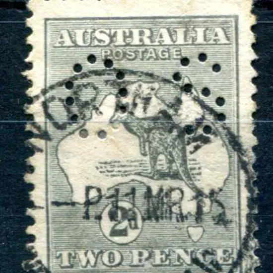 1913 1st Watermark 2d grey perfined small "OS" ...
