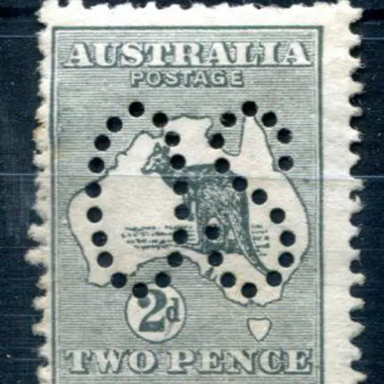 1913 1st Watermark 2d grey, Die I, perfined large ...