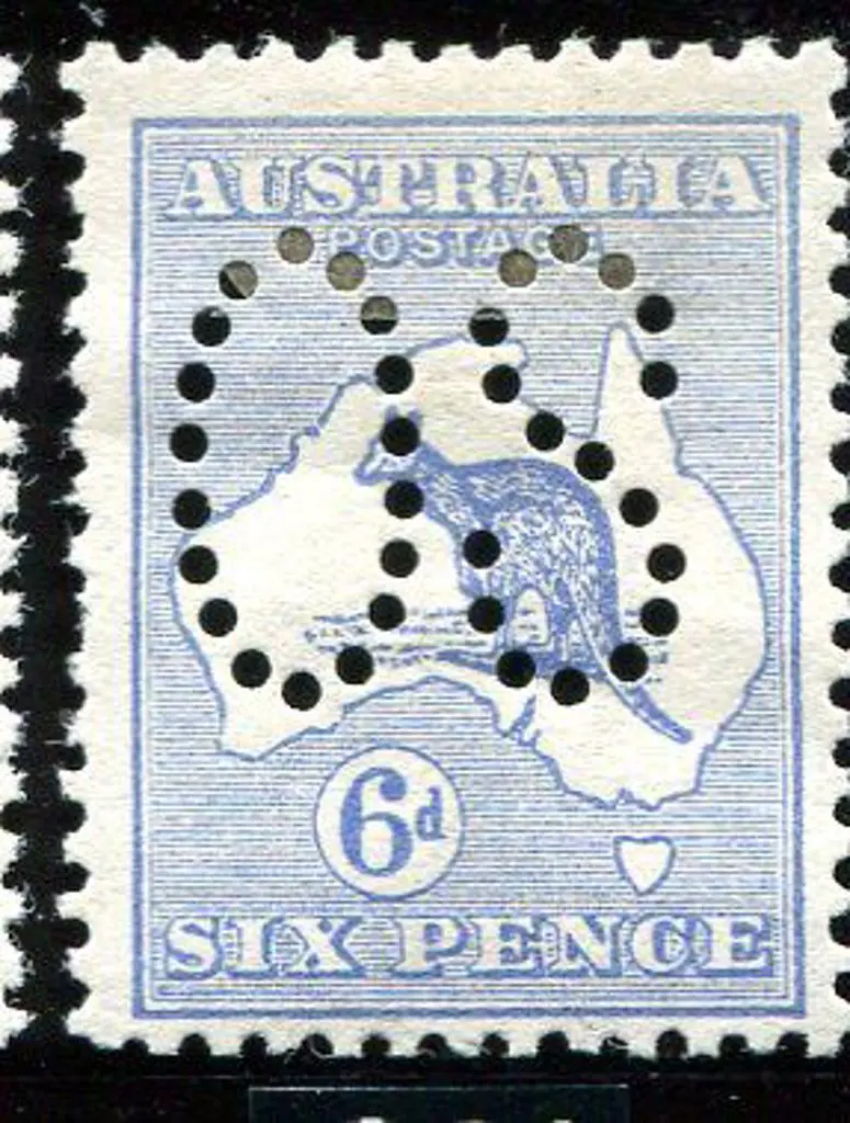 1913 1st Watermark 6d ultramarine perfined large ... Image 1++