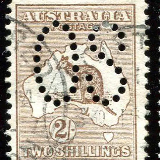 1913 1st Watermark 2/- brown perfined large "OS". ...