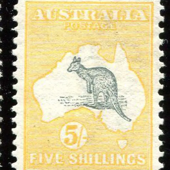 1913 1st Watermark 5/- grey & chrome. MVLH. ACSC ...