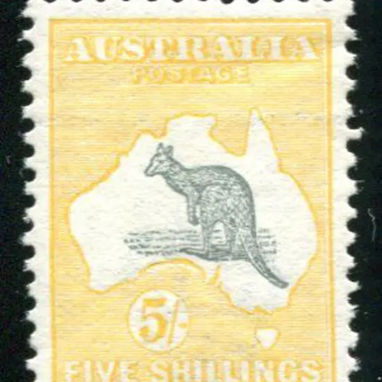 1913 1st Watermark 5/- grey & yellow with wmk ...