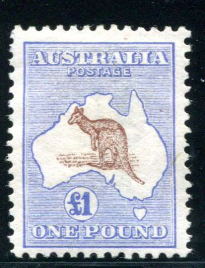 1913 1st Watermark £1 red brown & blue. MLH. ... Image 1++