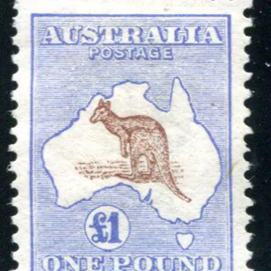 1913 1st Watermark £1 red brown & blue. MLH. ...