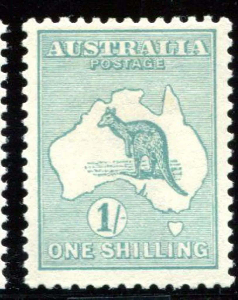 1915 2nd Watermark 1/- bright blue green. Well ... Image 1++