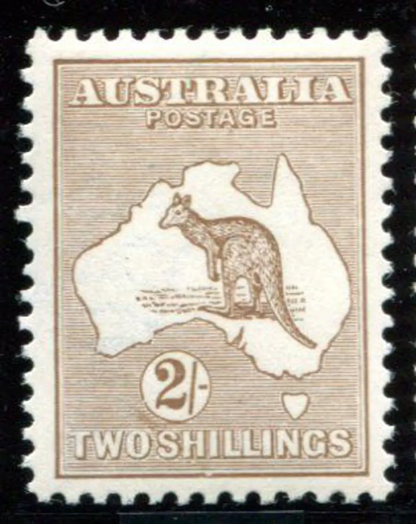1915 2nd Watermark 2/- light brown with "white dog ... Image 1++