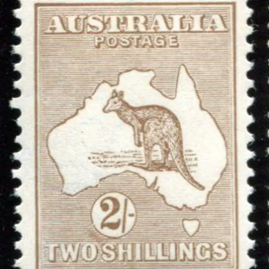 1915 2nd Watermark 2/- light brown with "white dog ...