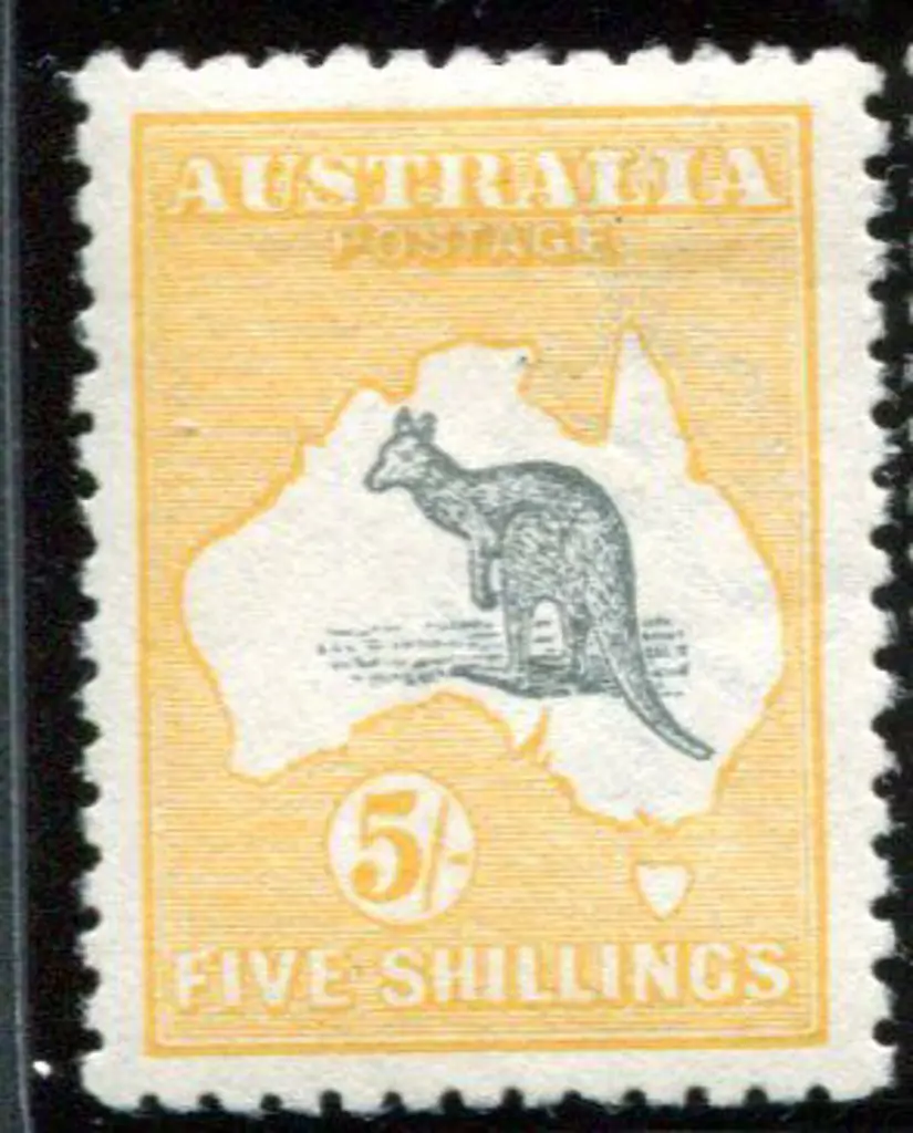 1915 2nd Watermark 5/- deep grey & chrome with ... Image 1++