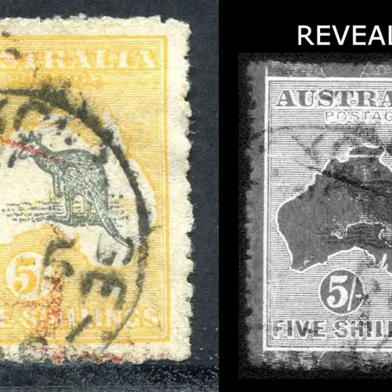 1915 2nd Watermark 5/- deep grey & yellow with ...
