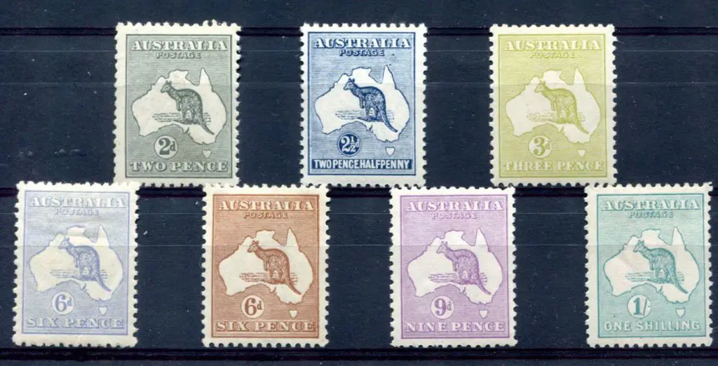 1915/28 3rd Watermark 2d grey to 1/- emerald short ... Image 1++