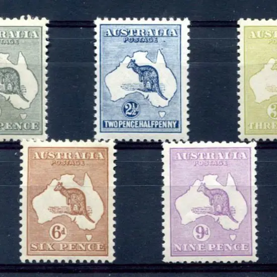 1915/28 3rd Watermark 2d grey to 1/- emerald short ...