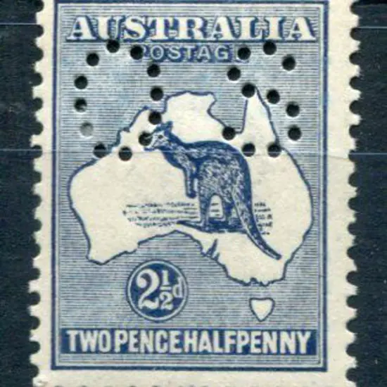 1915/28 3rd Watermark 2½d blue perfined "OS". MLH, ...