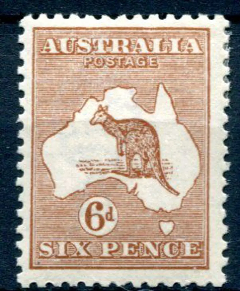 1915/28 3rd Watermark 6d chestnut with "break in ... Image 1++
