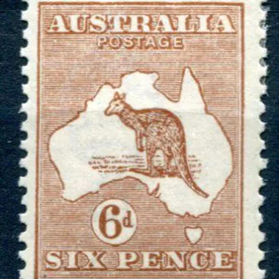 1915/28 3rd Watermark 6d chestnut with "break in ...