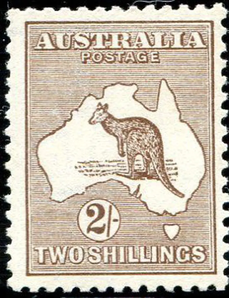 1915/28 3rd Watermark 2/- deep brown. MVLH centred ... Image 1++