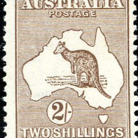 1915/28 3rd Watermark 2/- deep brown. MVLH centred ...