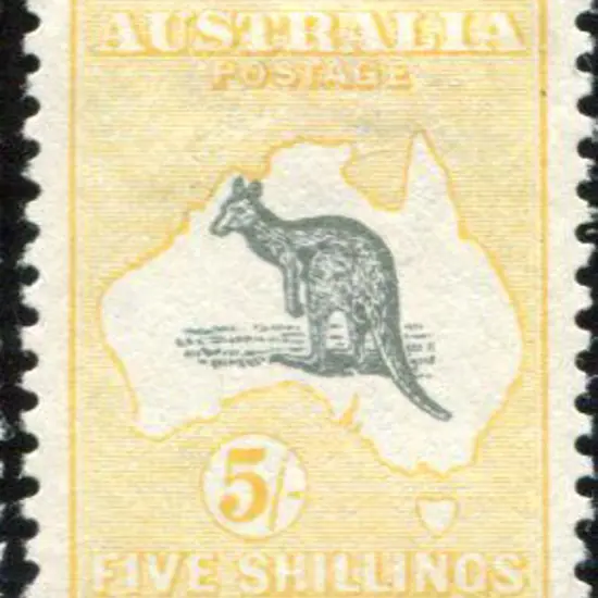 1915/28 3rd Watermark 5/- grey black & yellow ...