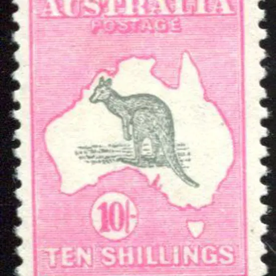 1915/28 3rd Watermark 10/- grey & deep aniline ...