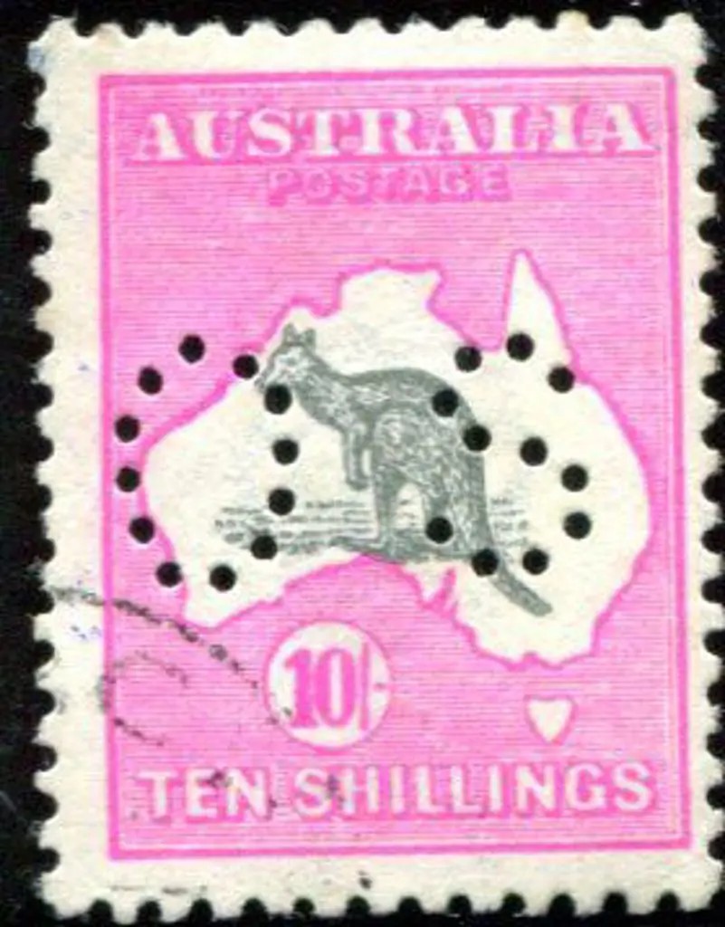 1915/28 3rd Watermark 10/- grey & intense aniline ... Image 1++