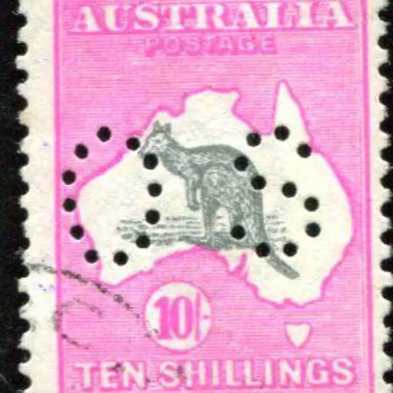 1915/28 3rd Watermark 10/- grey & intense aniline ...
