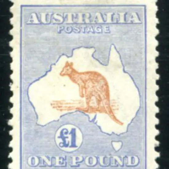1915/28 3rd Watermark £1 chestnut & blue from ...