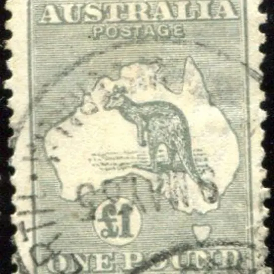 1915/28 3rd Watermark £1 grey good to fine used ...