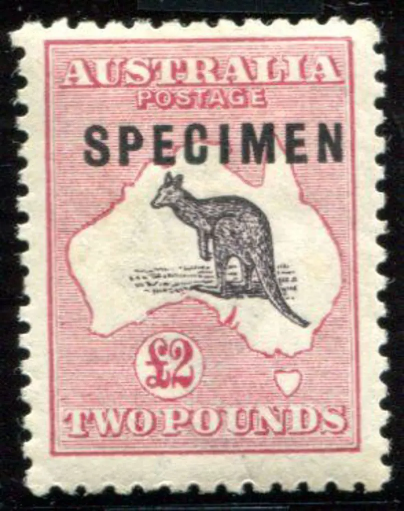 1915/28 3rd Watermark £2 black & rose ovptd ... Image 1++