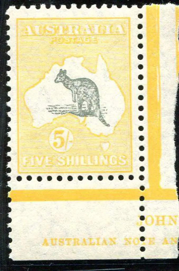 1929/30 Small Multiple Watermark 5/- grey & yellow ... Image 1++