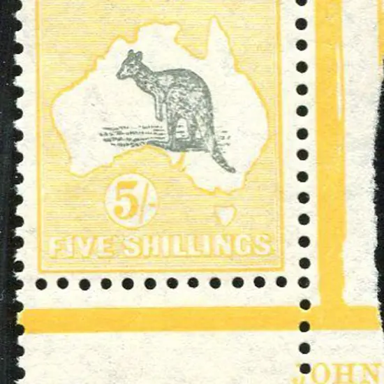 1929/30 Small Multiple Watermark 5/- grey & yellow ...