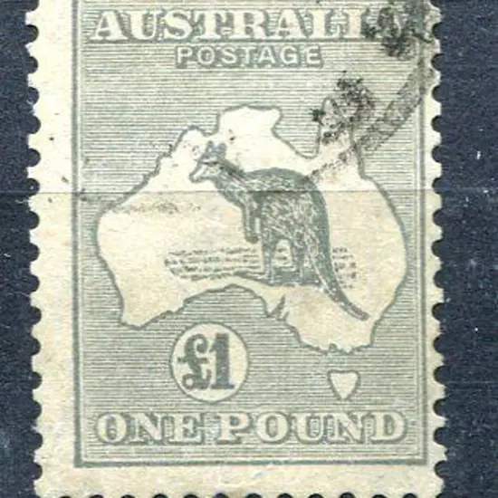 1931-47 CofA Watermark £1 grey used with light ...