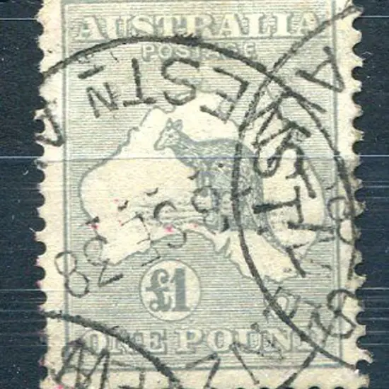1931-47 CofA Watermark £1 grey with crisp multiple ...