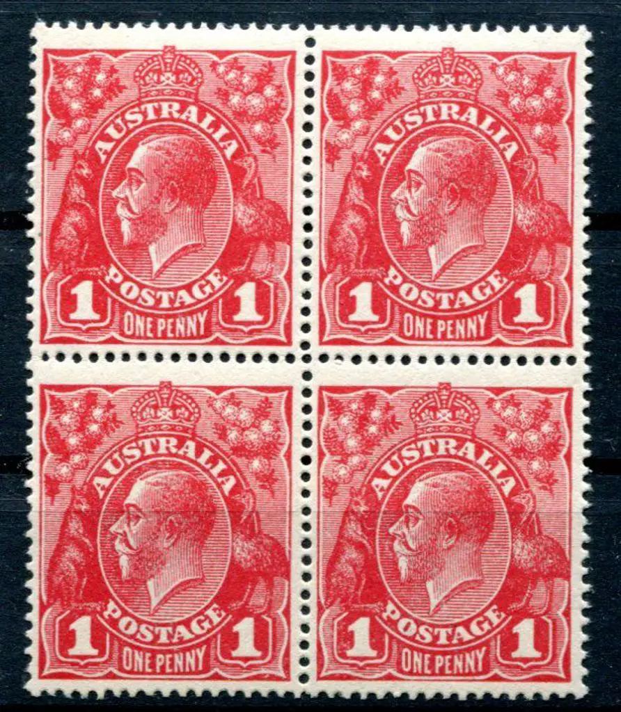 1914-20 Single Watermark 1d carmine-red G10 ... Image 1++