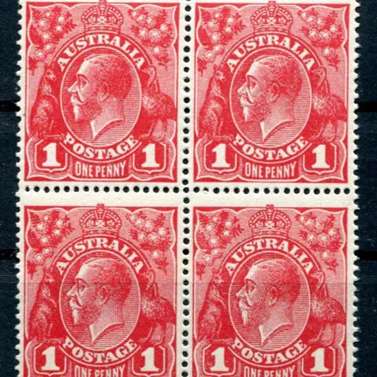 1914-20 Single Watermark 1d carmine-red G10 ...