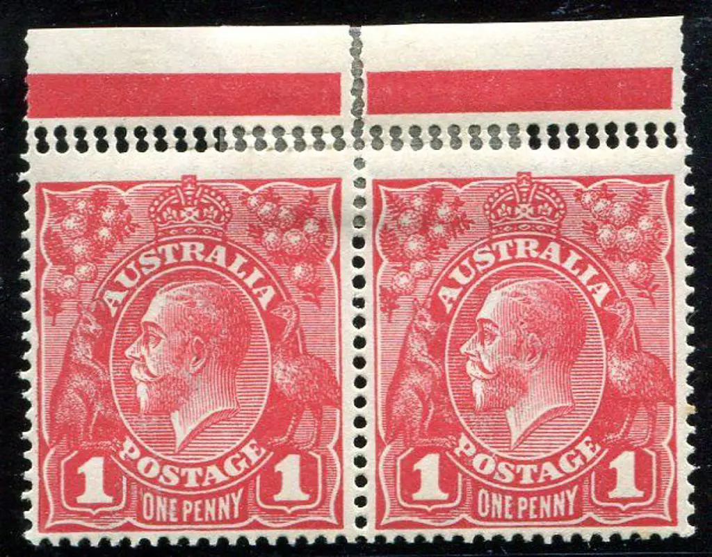 1914-20 Single Watermark 1d carmine-red G10 top ... Image 1++