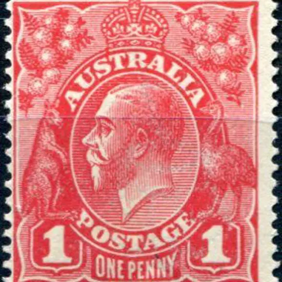 1914-20 Single Watermark 1d scarlet G17 with ...