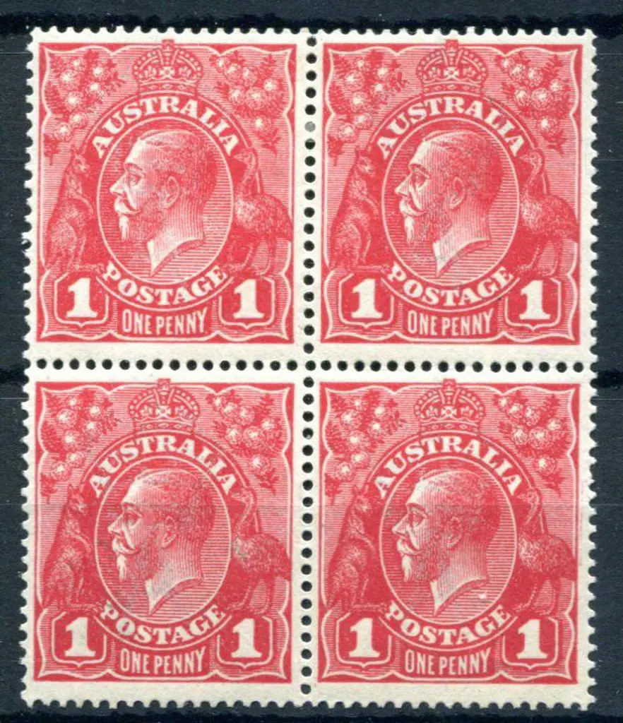 1914-20 Single Watermark 1d scarlet aniline G18 ... Image 1++