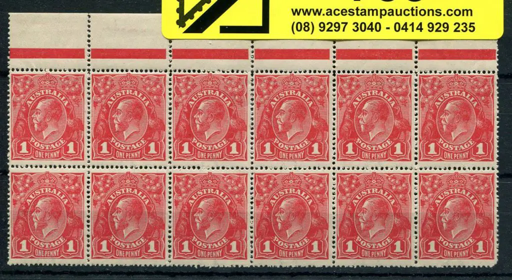 1914-20 Single Watermark 1d scarlet aniline G18 ... Image 1++