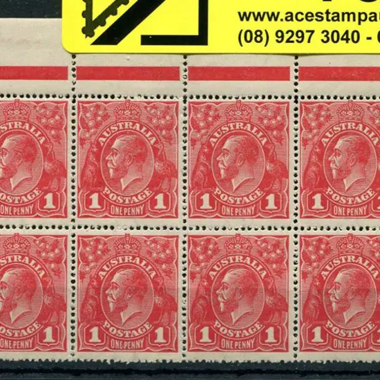 1914-20 Single Watermark 1d scarlet aniline G18 ...