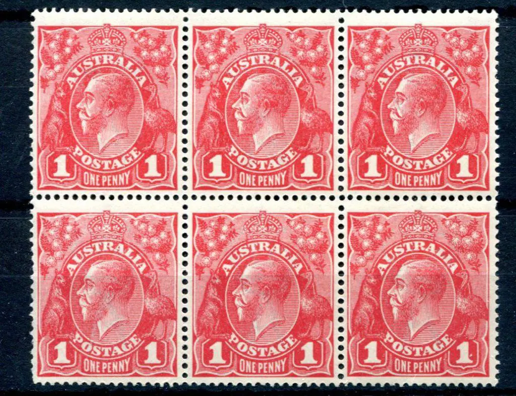 1914-20 Single Watermark 1d scarlet aniline G18 ... Image 1++